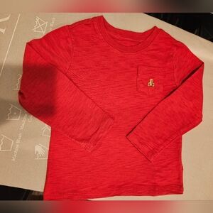 EUC GAP Kids Red Long Sleeve Kids Tee with Pocket, 3 Years